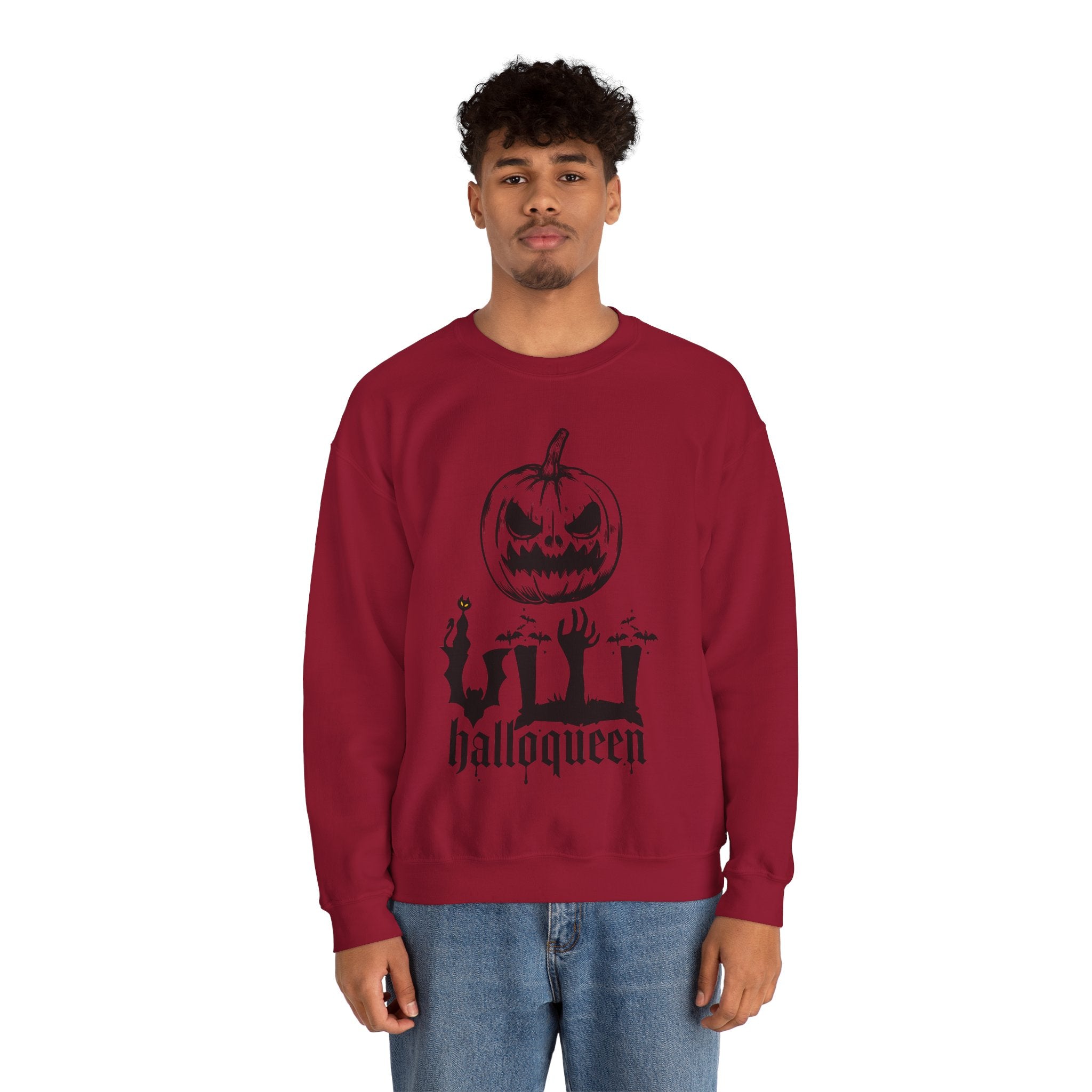 Halloween Sweatshirt - pumpkin and zombie hands