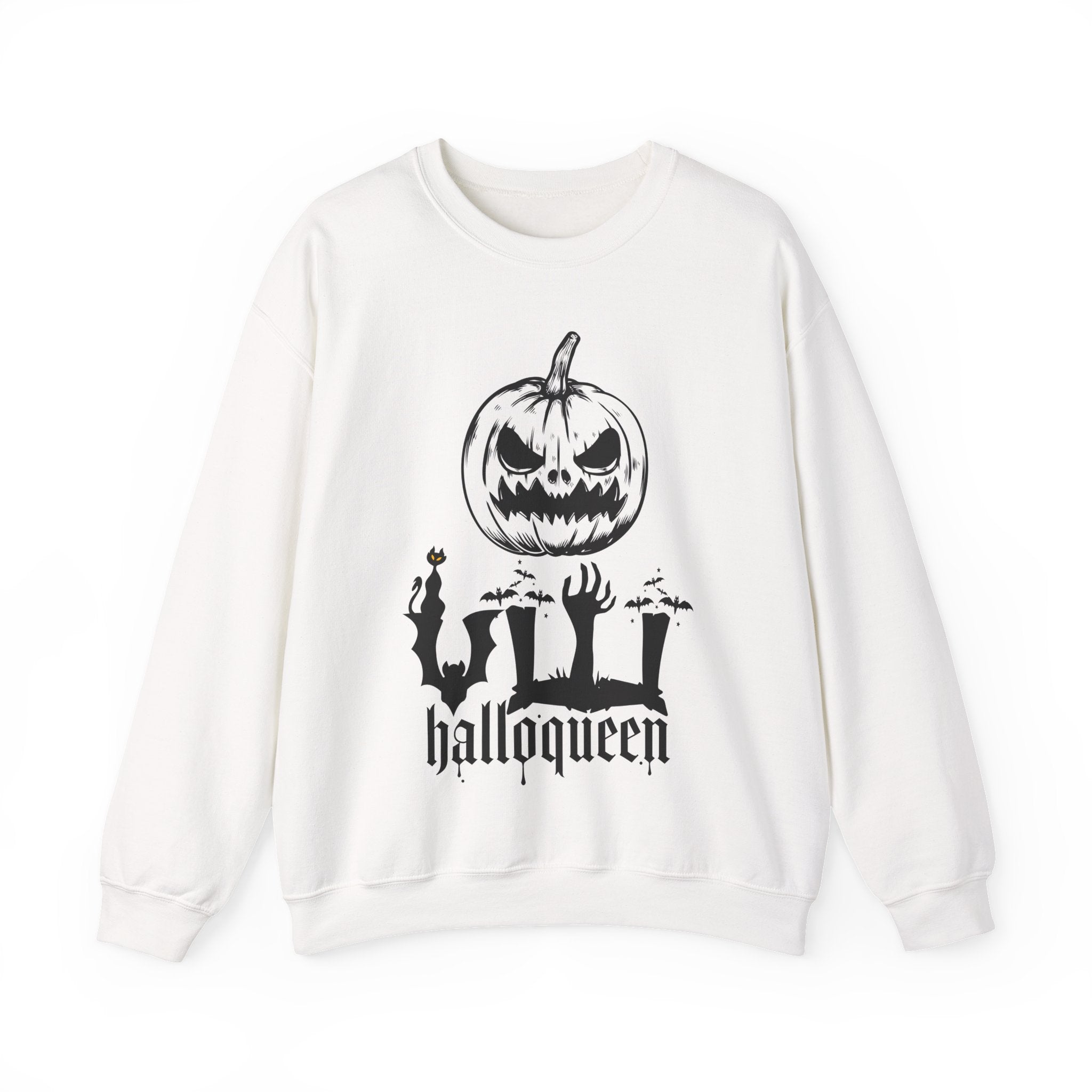 Halloween Sweatshirt - pumpkin and zombie hands