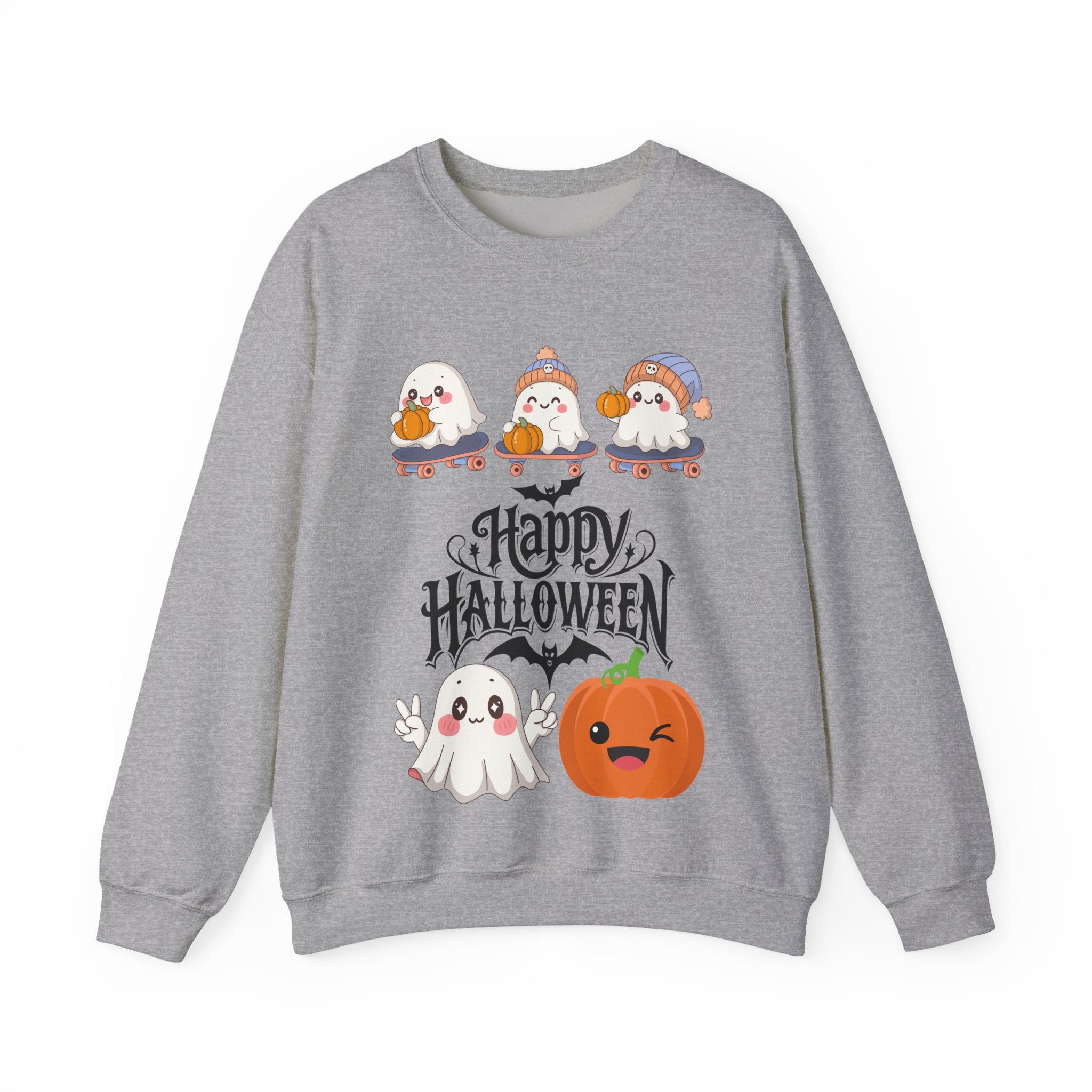 Cute Ghost & Pumpkin Halloween Sweatshirt