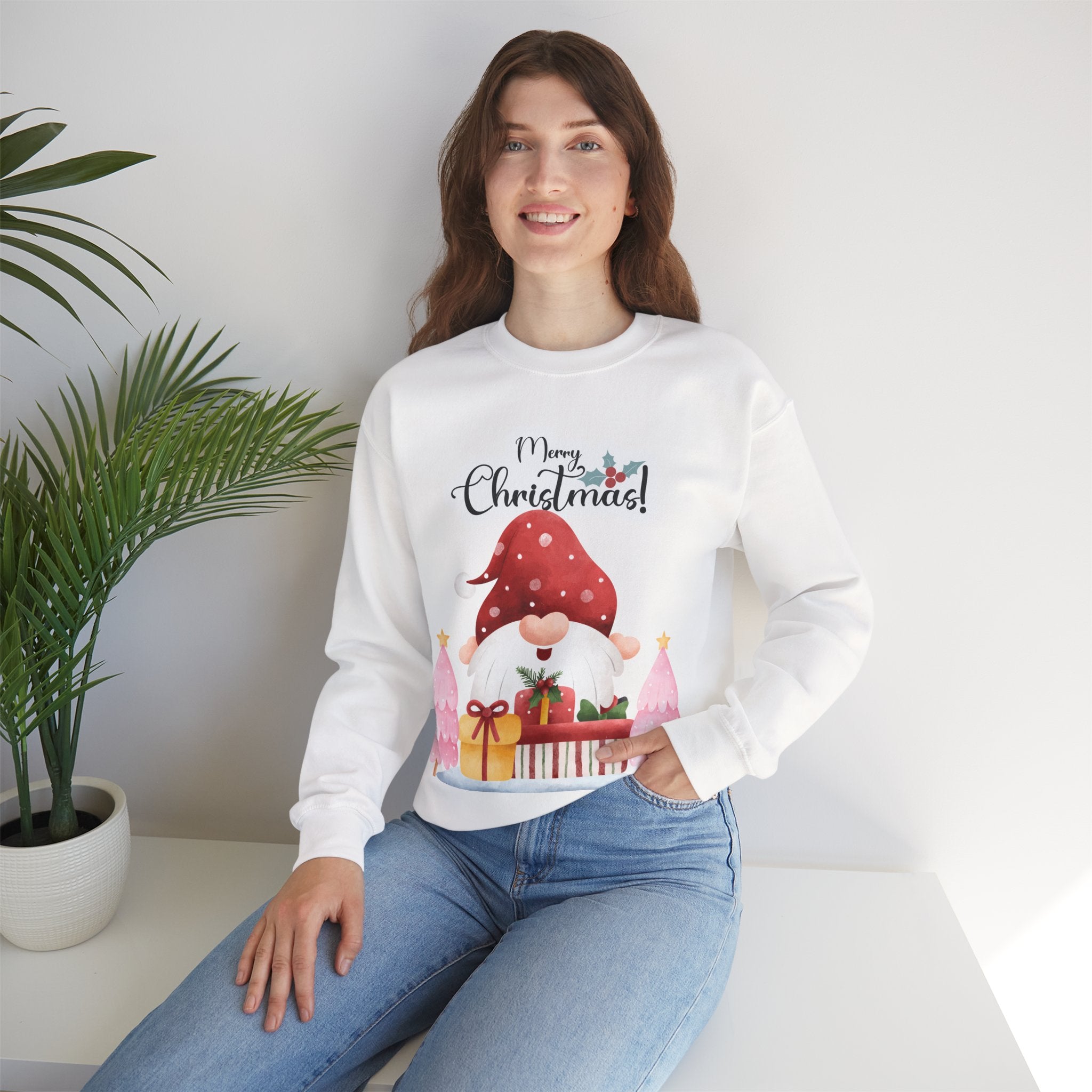 “Merry Christmas Gnome” Sweatshirt – Cute Holiday Gifts & Festive Cheer Pullover 2025