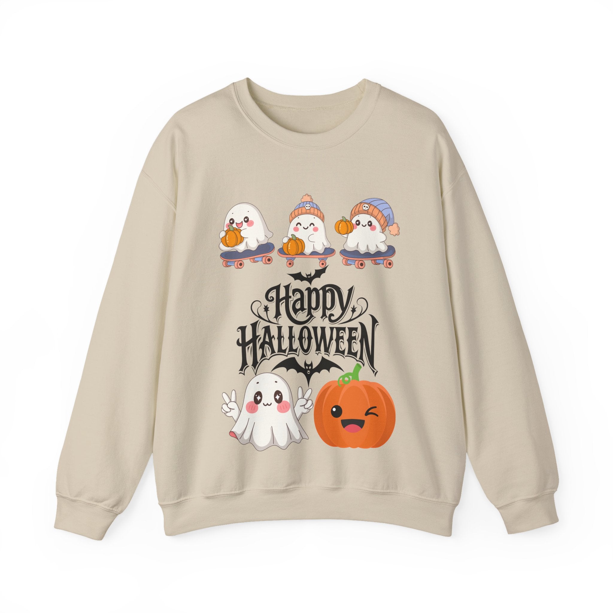 Cute Ghost & Pumpkin Halloween Sweatshirt