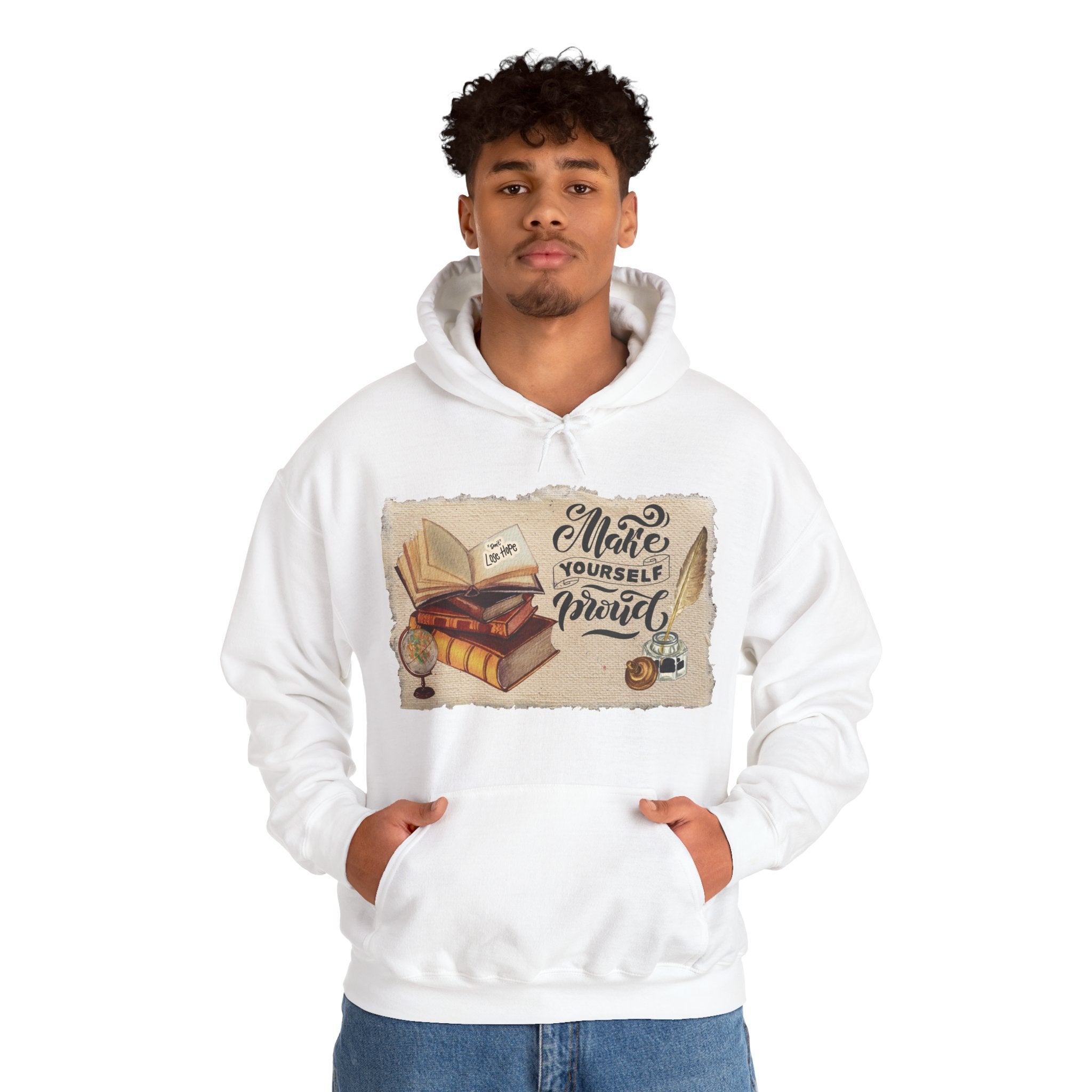 Cozy Literary Hoodie - “Make Yourself Proud”