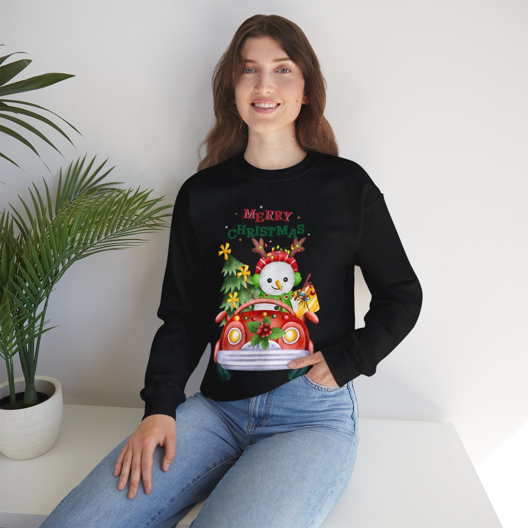 “Merry Christmas Snowman” Sweatshirt – Cute Holiday Pullover for Joyful Winter Days