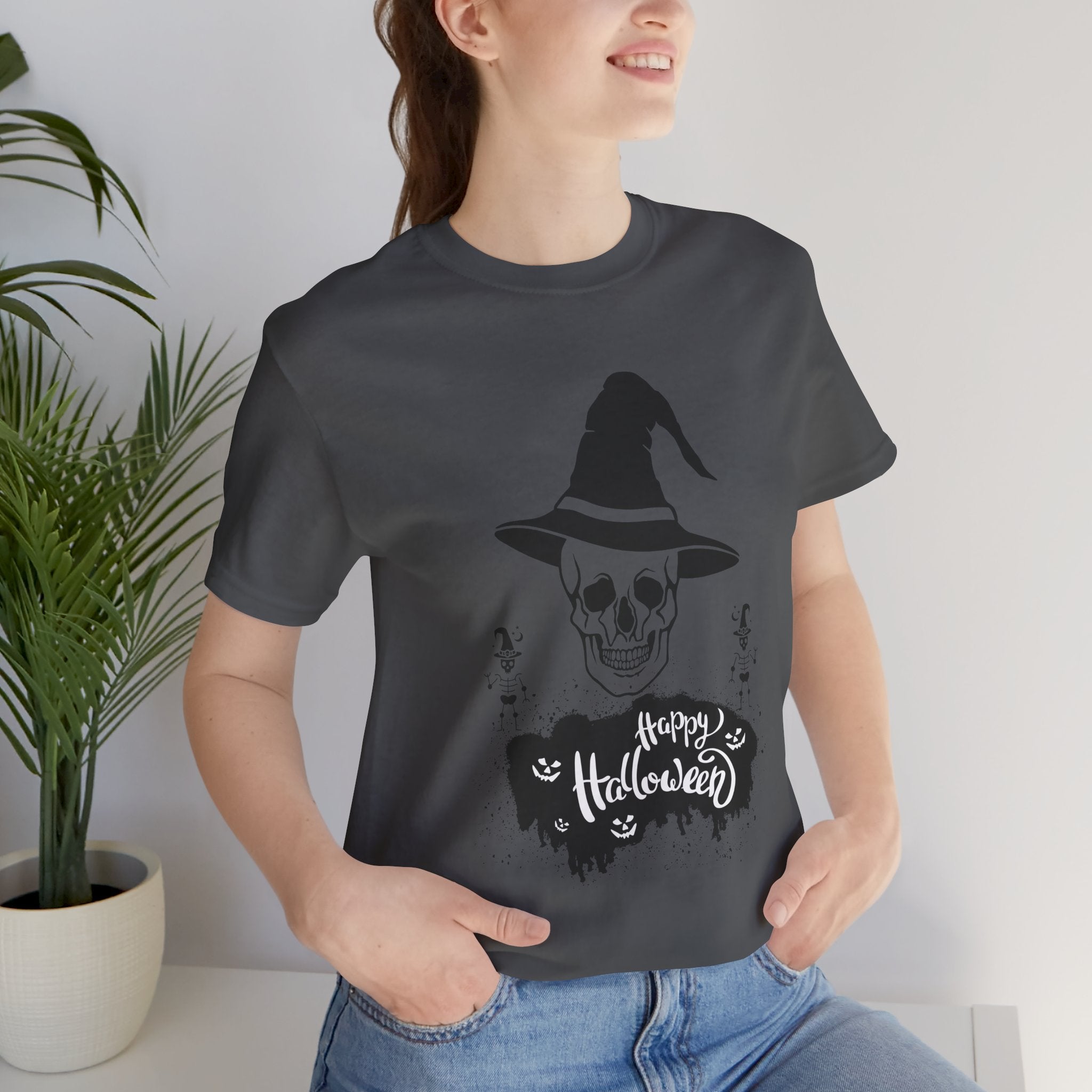 Skull Witch Hat Halloween T-Shirt