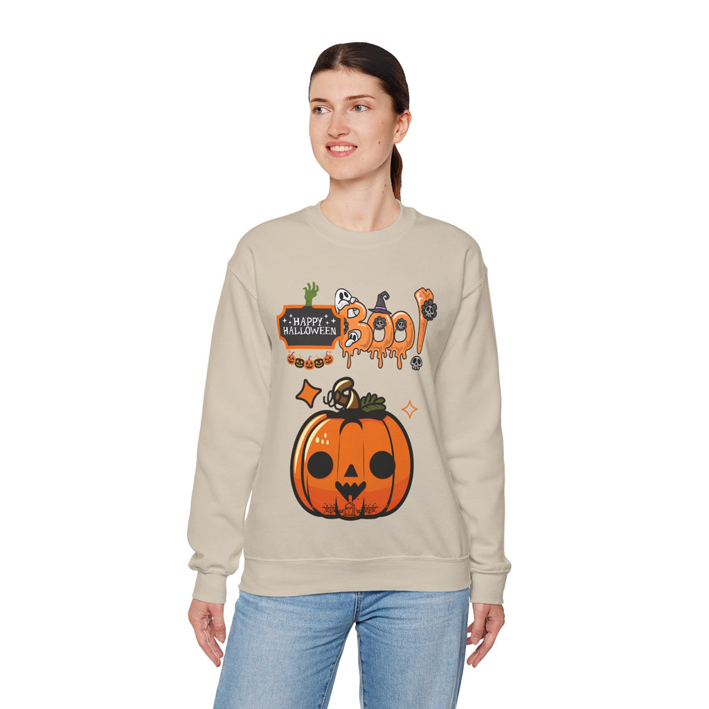 Unisex Halloween Sweatshirt – Boo! Pumpkin Graphic