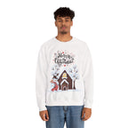 Merry Christmas Snowman Sweatshirt – Cozy Winter Cottage Holiday Pullover