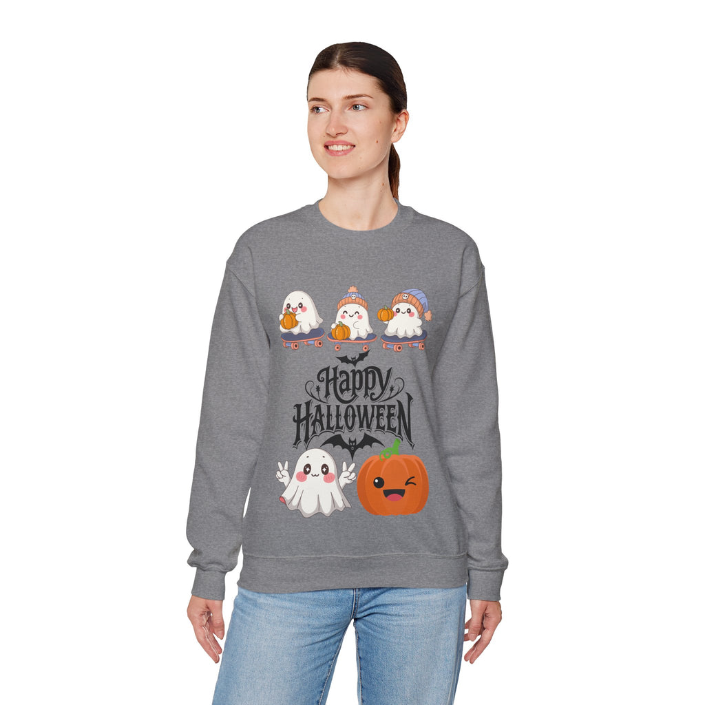 Cute Ghost & Pumpkin Halloween Sweatshirt