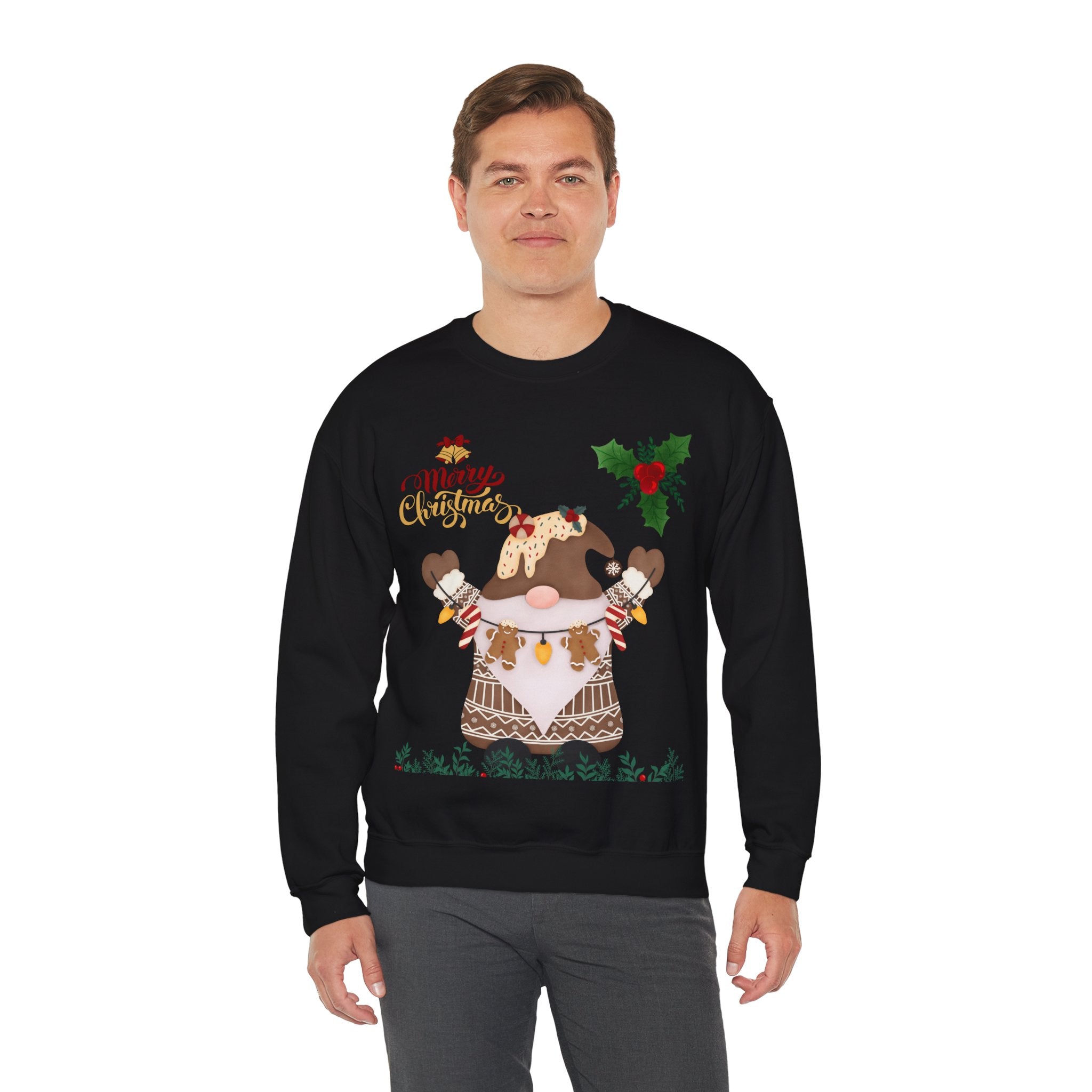 Christmas Gnome Sweatshirt - 'Merry Christmas' Holiday Crewneck