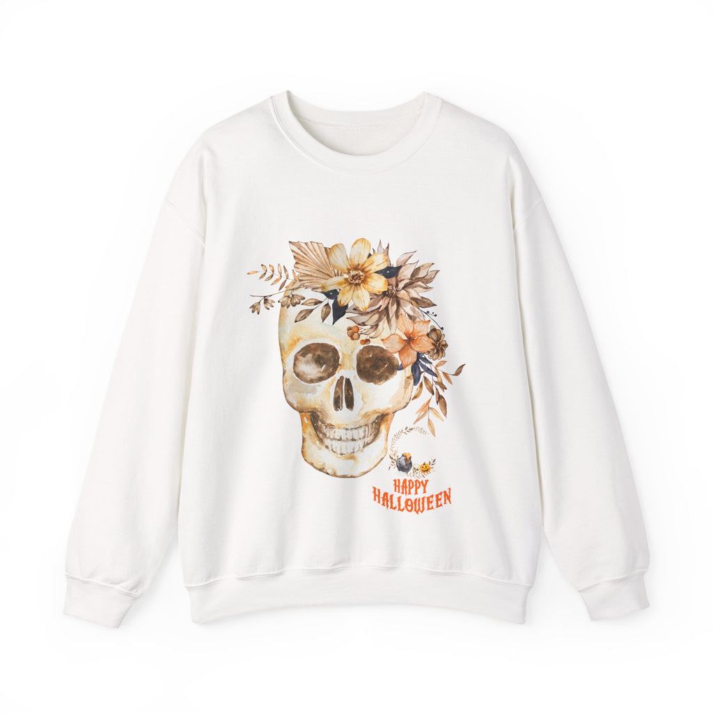 Halloween Floral Skull Sweatshirt
