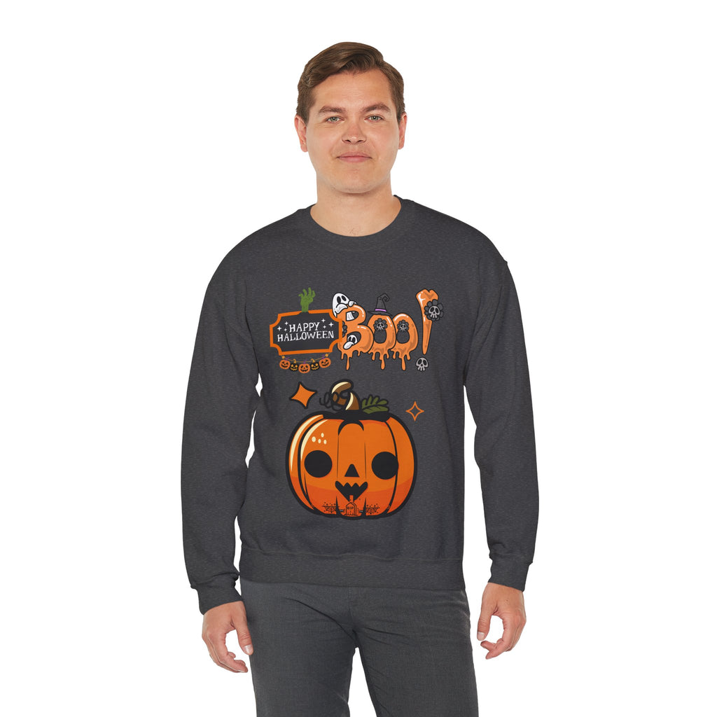 Unisex Halloween Sweatshirt – Boo! Pumpkin Graphic