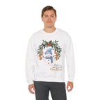 “Merry Christmas” Snowman Sweatshirt – Festive Winter Bells Holiday Sweater 2025