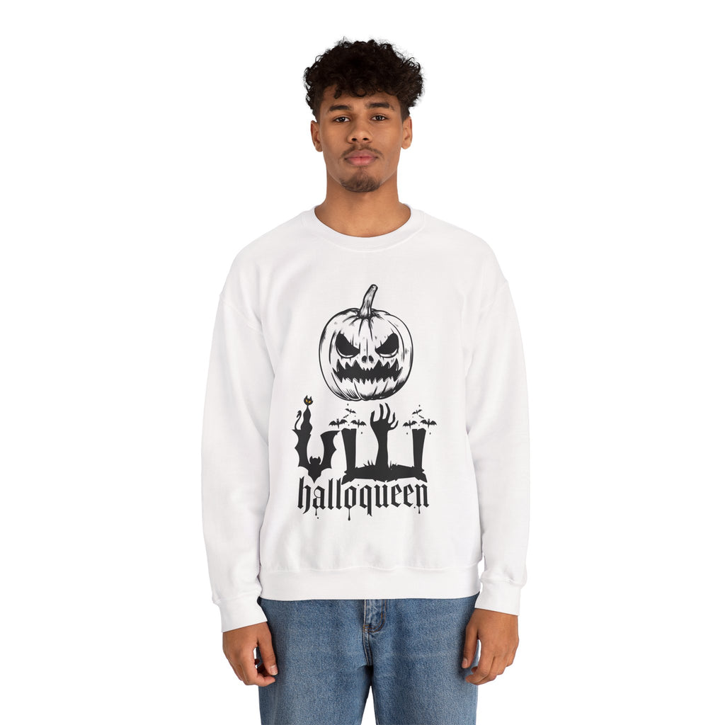 Halloween Sweatshirt - pumpkin and zombie hands