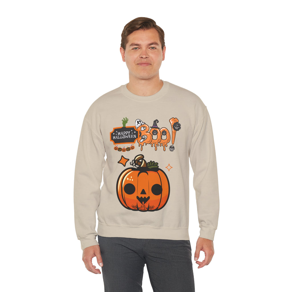 Unisex Halloween Sweatshirt – Boo! Pumpkin Graphic
