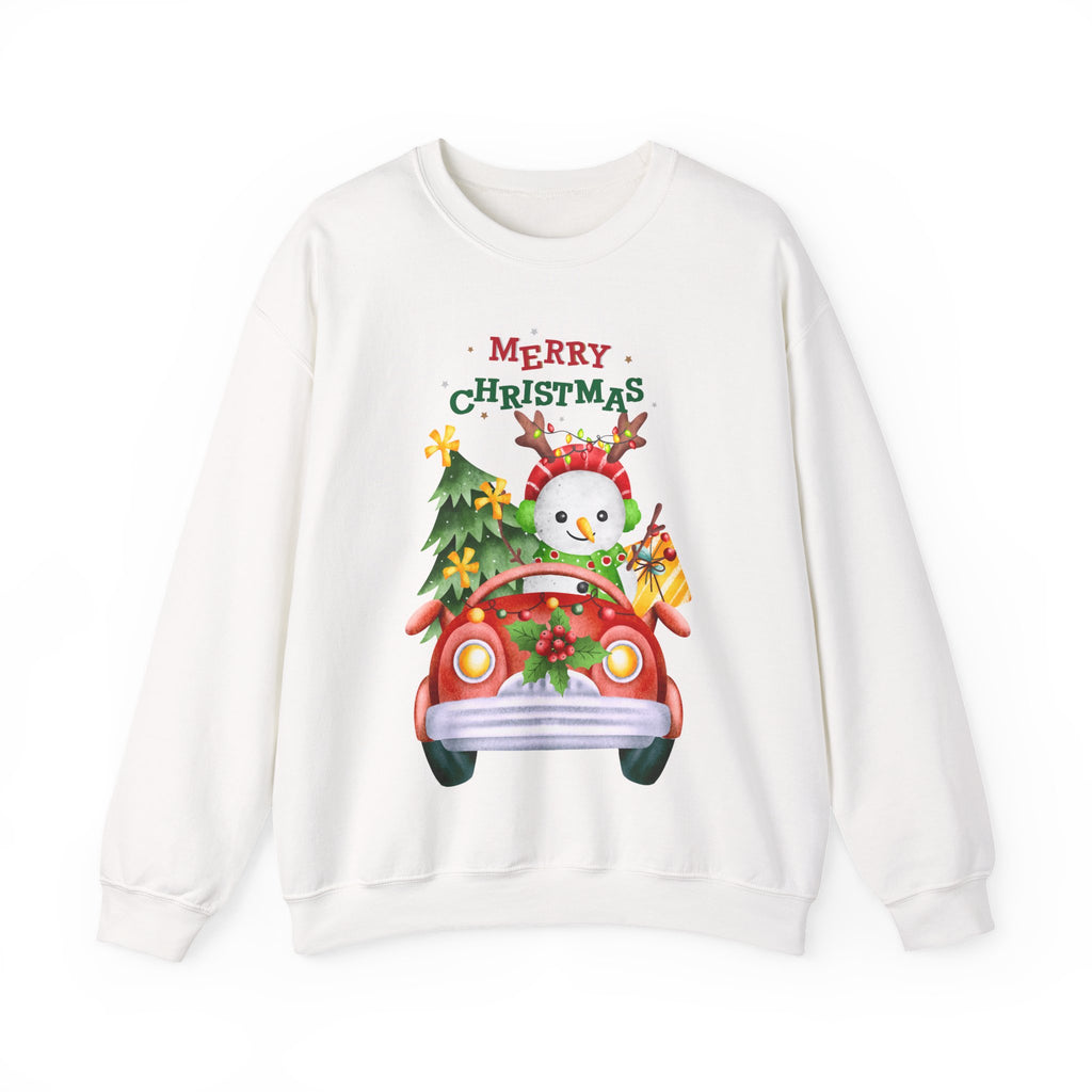 “Merry Christmas Snowman” Sweatshirt – Cute Holiday Pullover for Joyful Winter Days