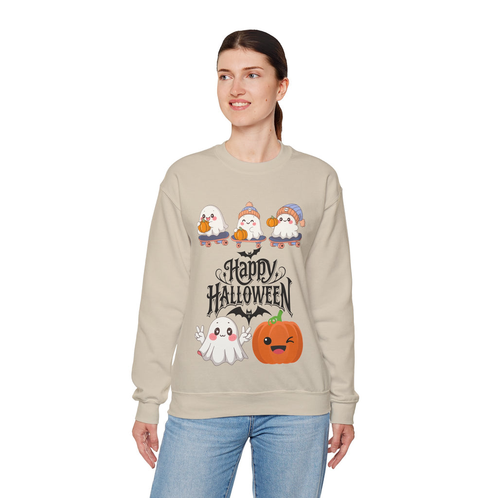Cute Ghost & Pumpkin Halloween Sweatshirt