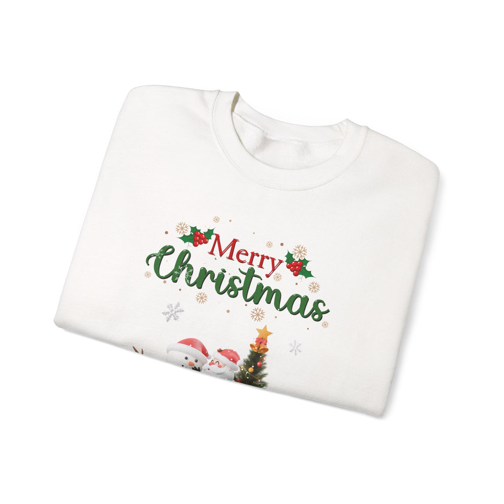 Merry Christmas Snowman & Reindeer Sweatshirt – Festive Winter Holiday Pullover