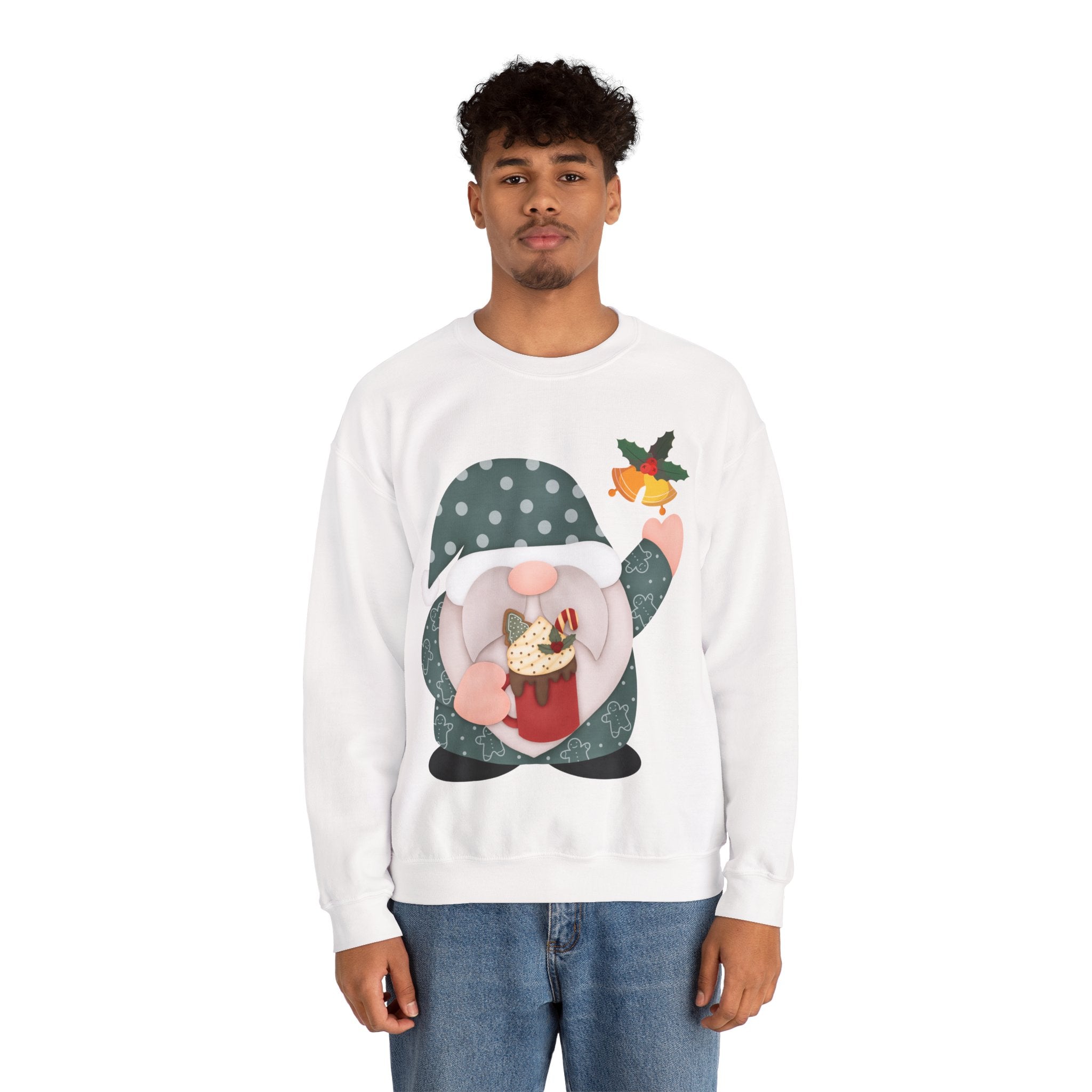 Christmas Gnome Sweatshirt – Cute Cocoa Cup Gnome Holiday Pullover