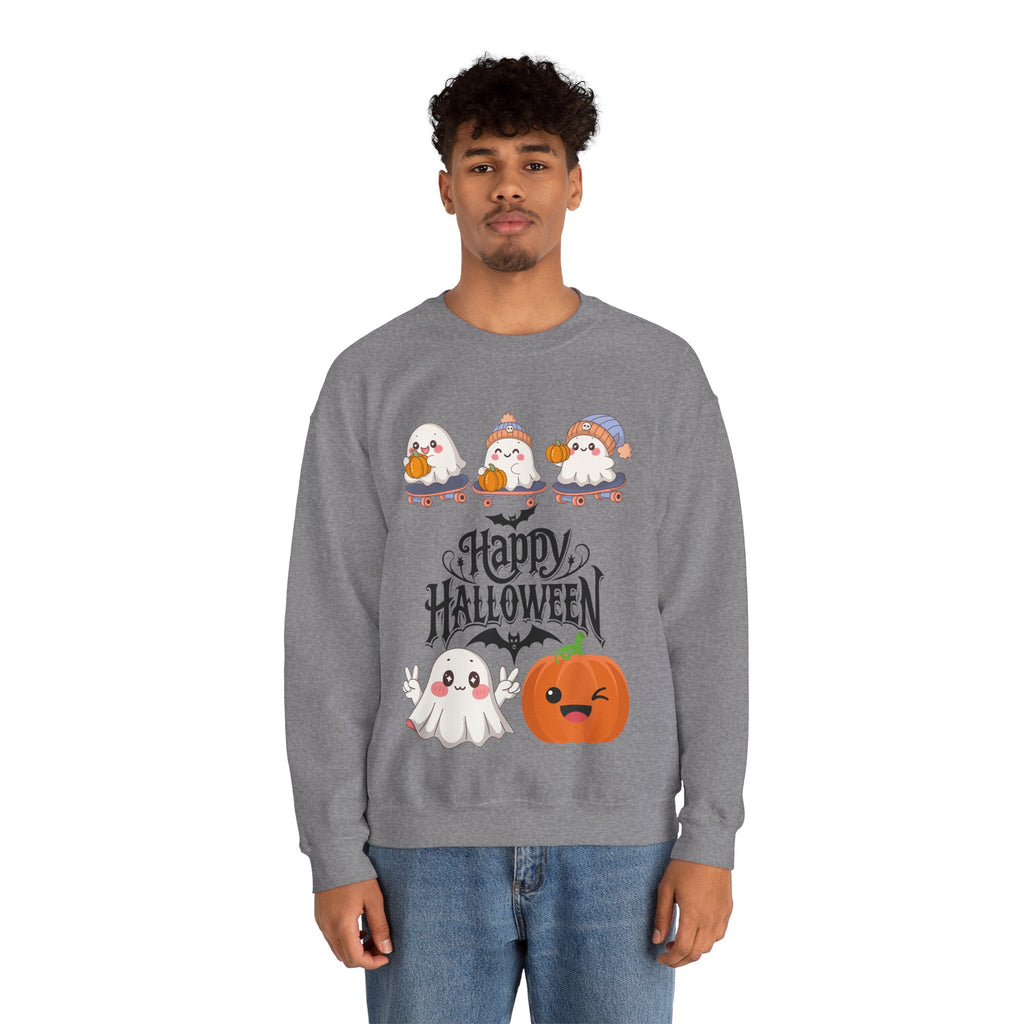 Cute Ghost & Pumpkin Halloween Sweatshirt