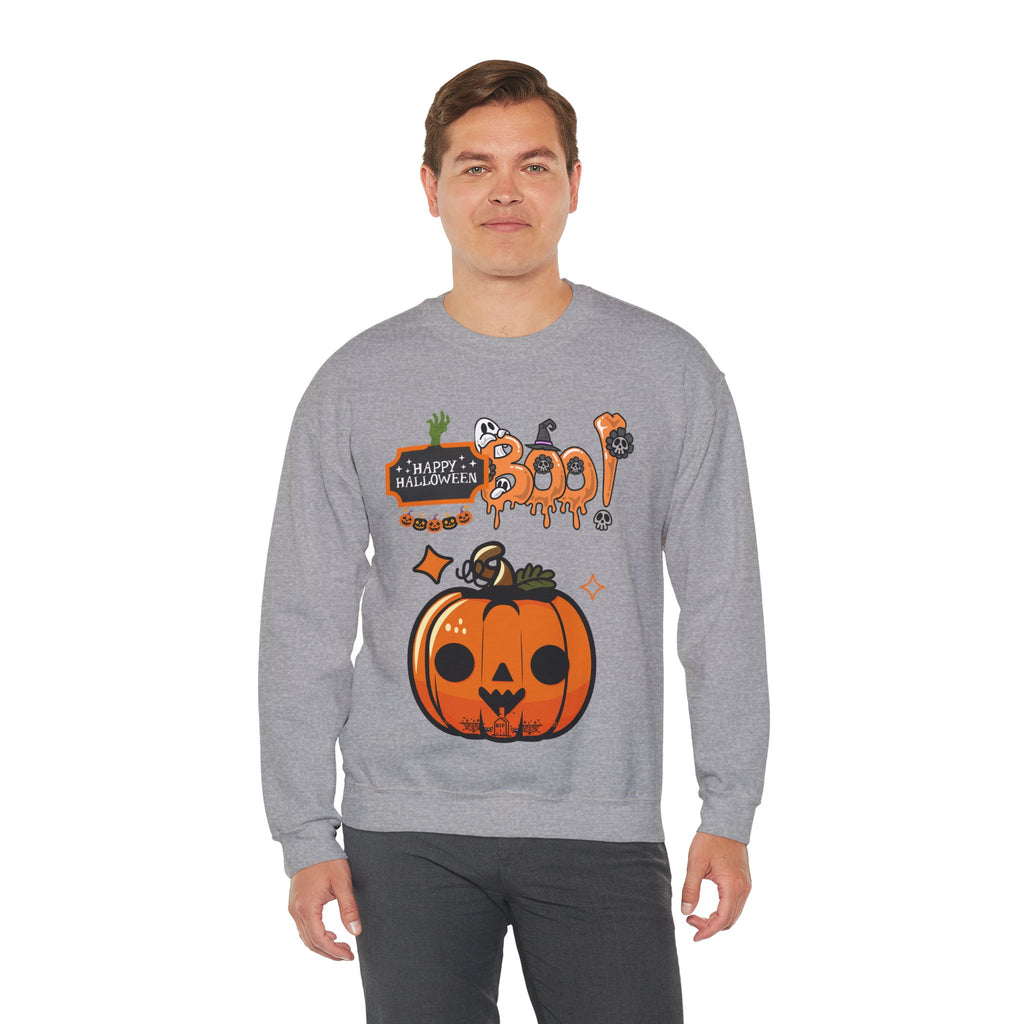 Unisex Halloween Sweatshirt – Boo! Pumpkin Graphic