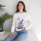 Cozy Winter Gnome Sweatshirt – Neutral Floral Holiday Crewneck