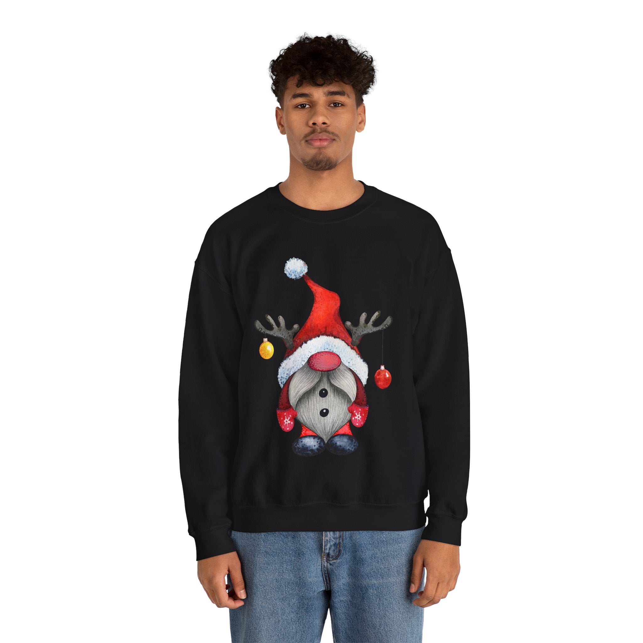 Christmas Gnome Sweatshirt – Cute Reindeer Hat Gnome Holiday Pullover