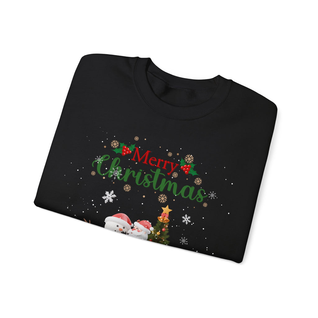 Merry Christmas Snowman & Reindeer Sweatshirt – Festive Winter Holiday Pullover
