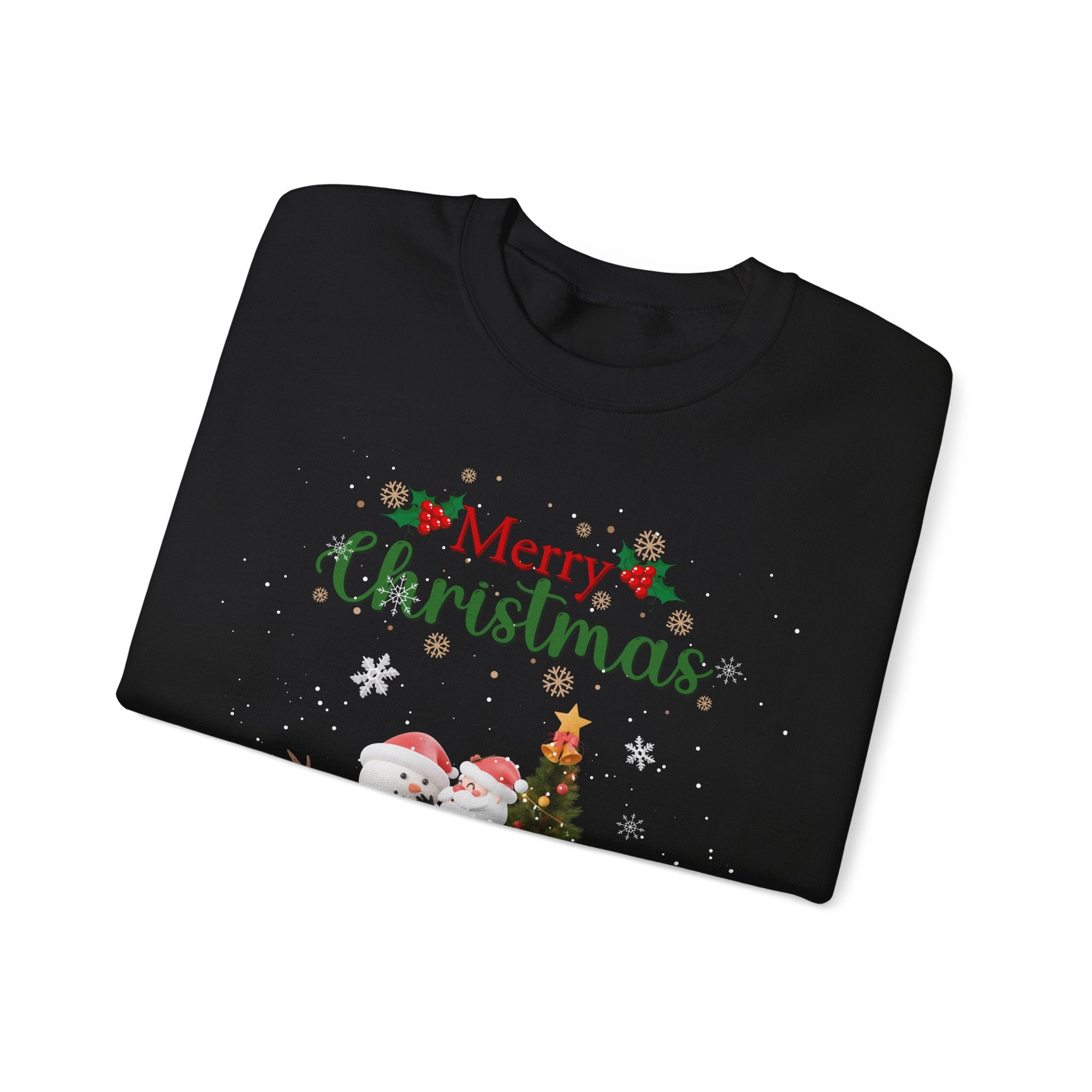 Merry Christmas Snowman & Reindeer Sweatshirt – Festive Winter Holiday Pullover