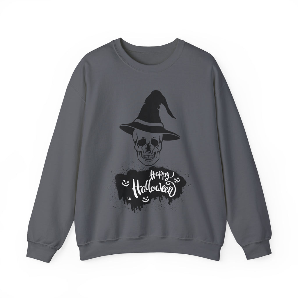 Skull Witch Hat Halloween Sweatshirt