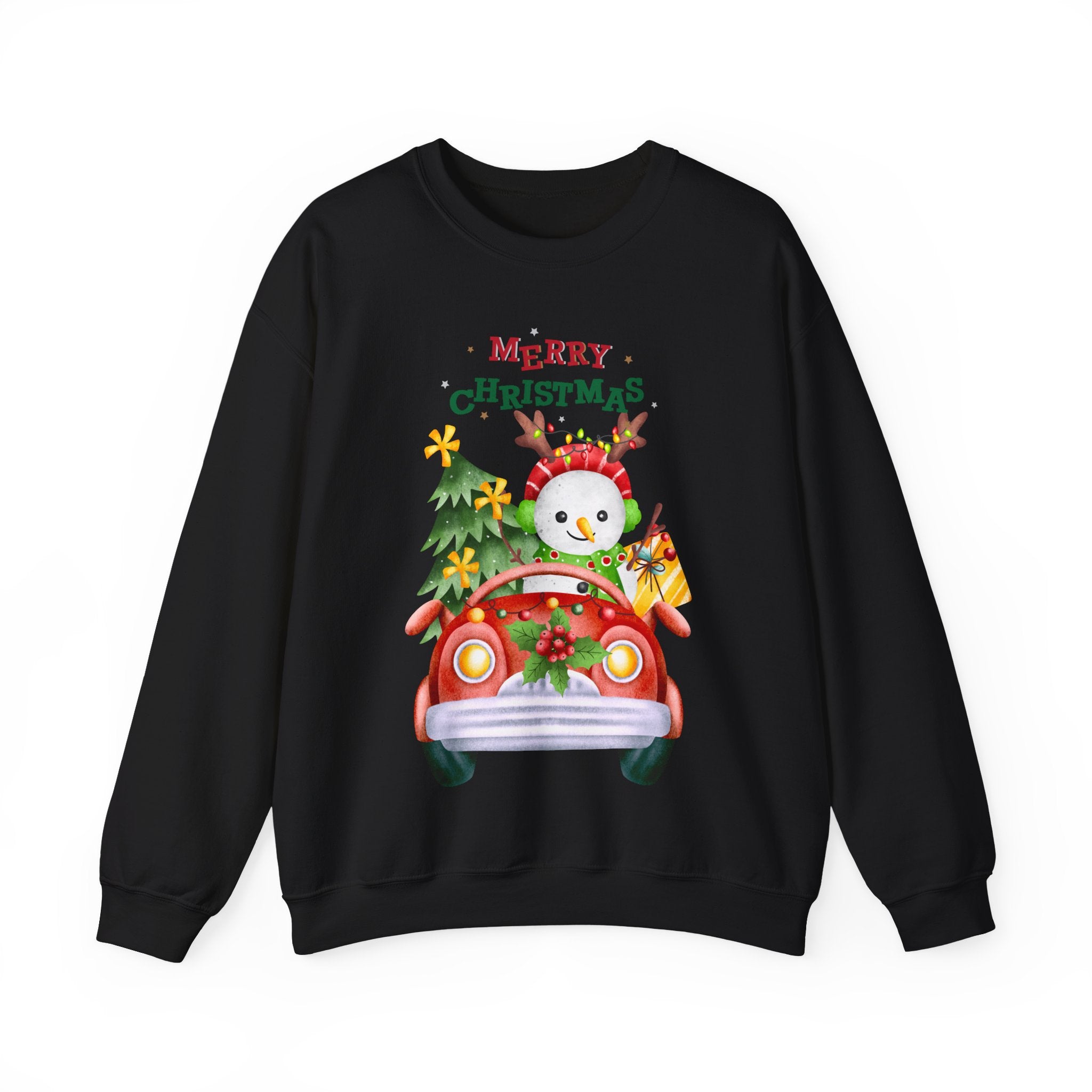 “Merry Christmas Snowman” Sweatshirt – Cute Holiday Pullover for Joyful Winter Days