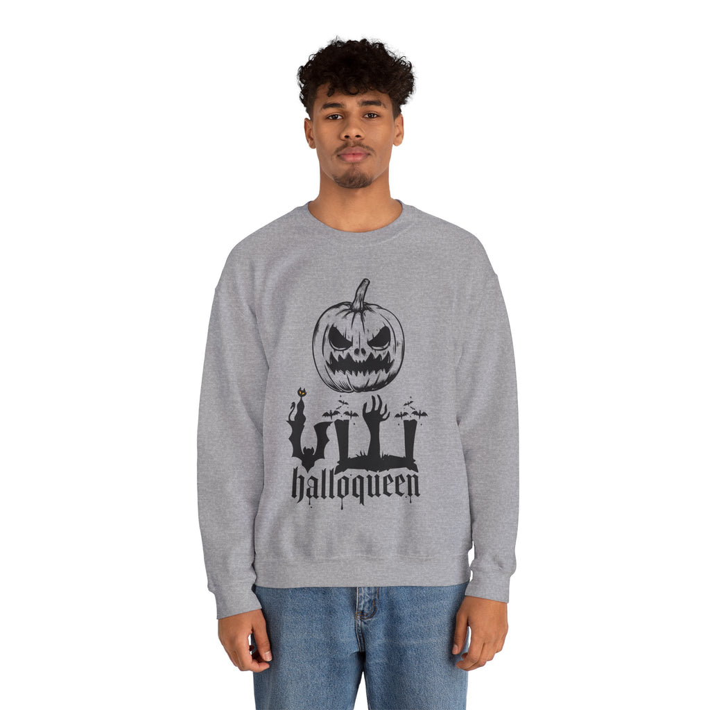 Halloween Sweatshirt - pumpkin and zombie hands