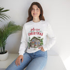 “Merry Christmas Cottage” Sweatshirt – Cozy Holiday Cabin & Snowman Sweater 2025