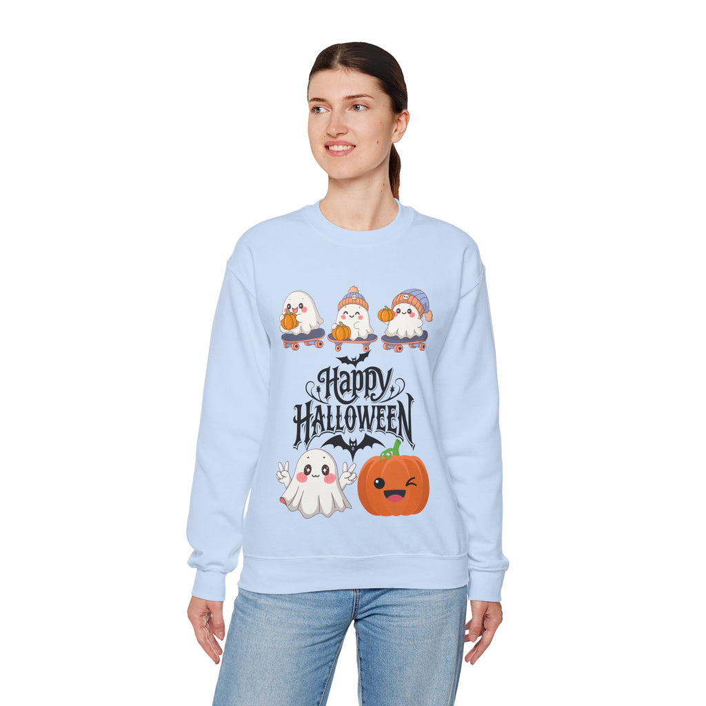 Cute Ghost & Pumpkin Halloween Sweatshirt
