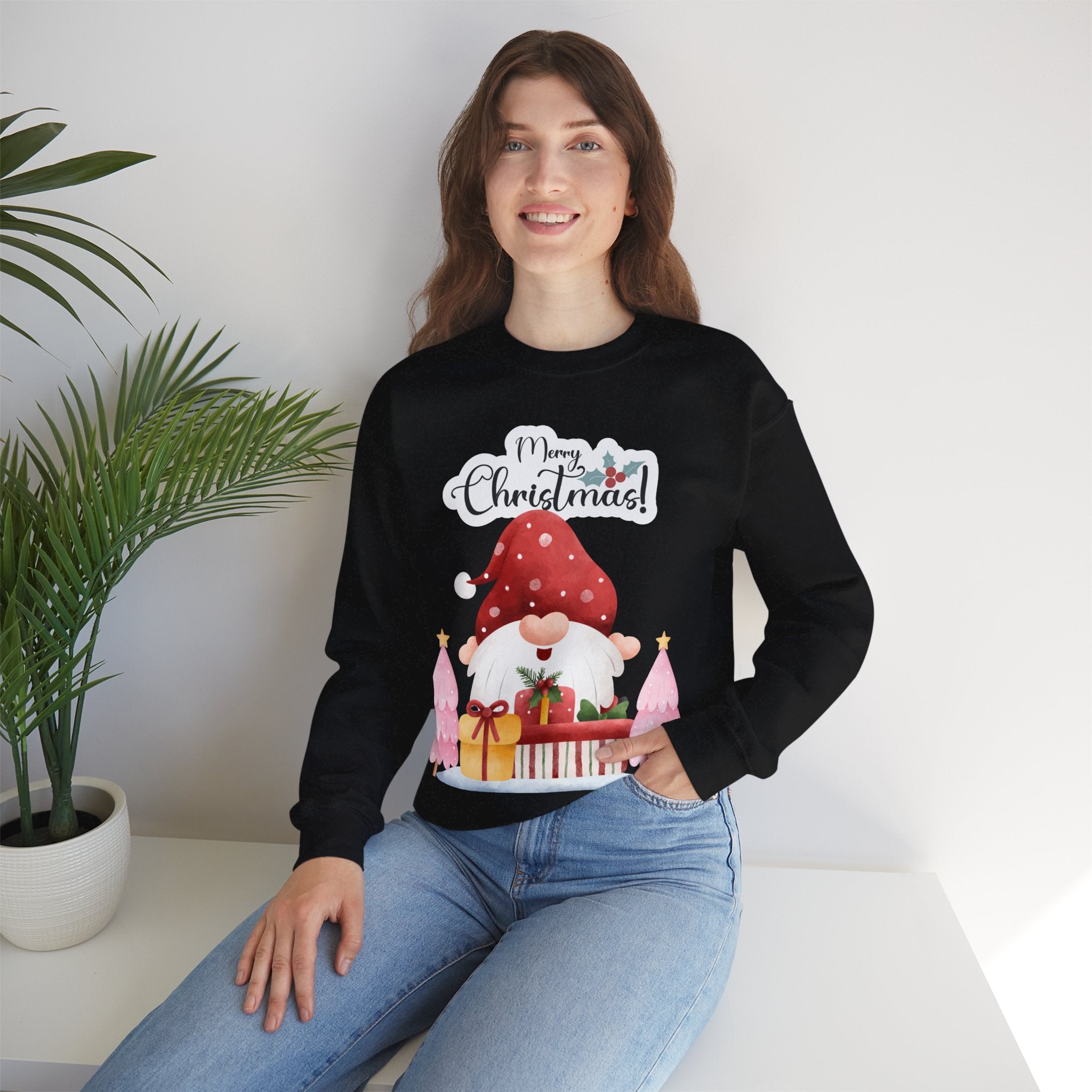 “Merry Christmas Gnome” Sweatshirt – Cute Holiday Gifts & Festive Cheer Pullover 2025