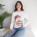 “Merry Christmas” Sweatshirt with Santa Hat – Cozy Festive Style for Christmas 2025