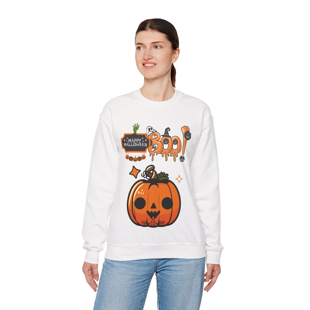 Unisex Halloween Sweatshirt – Boo! Pumpkin Graphic