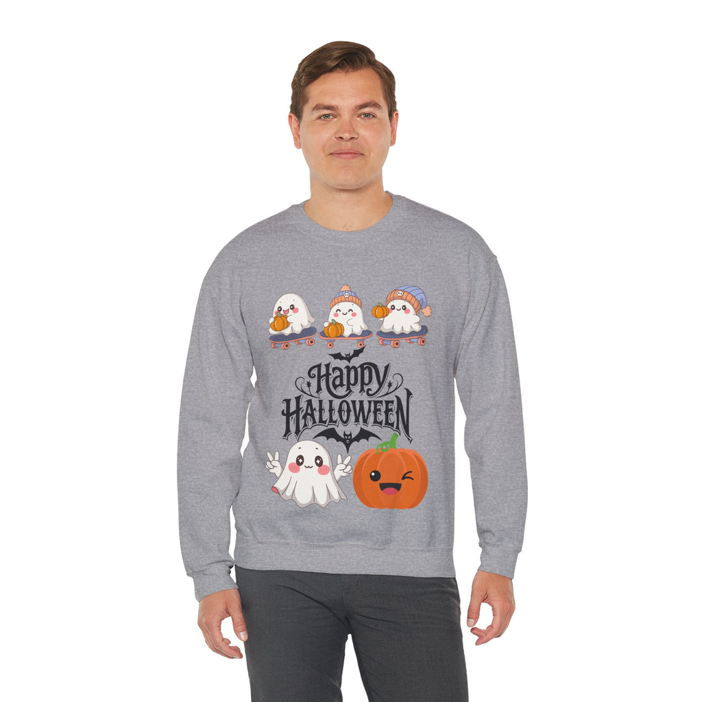 Cute Ghost & Pumpkin Halloween Sweatshirt