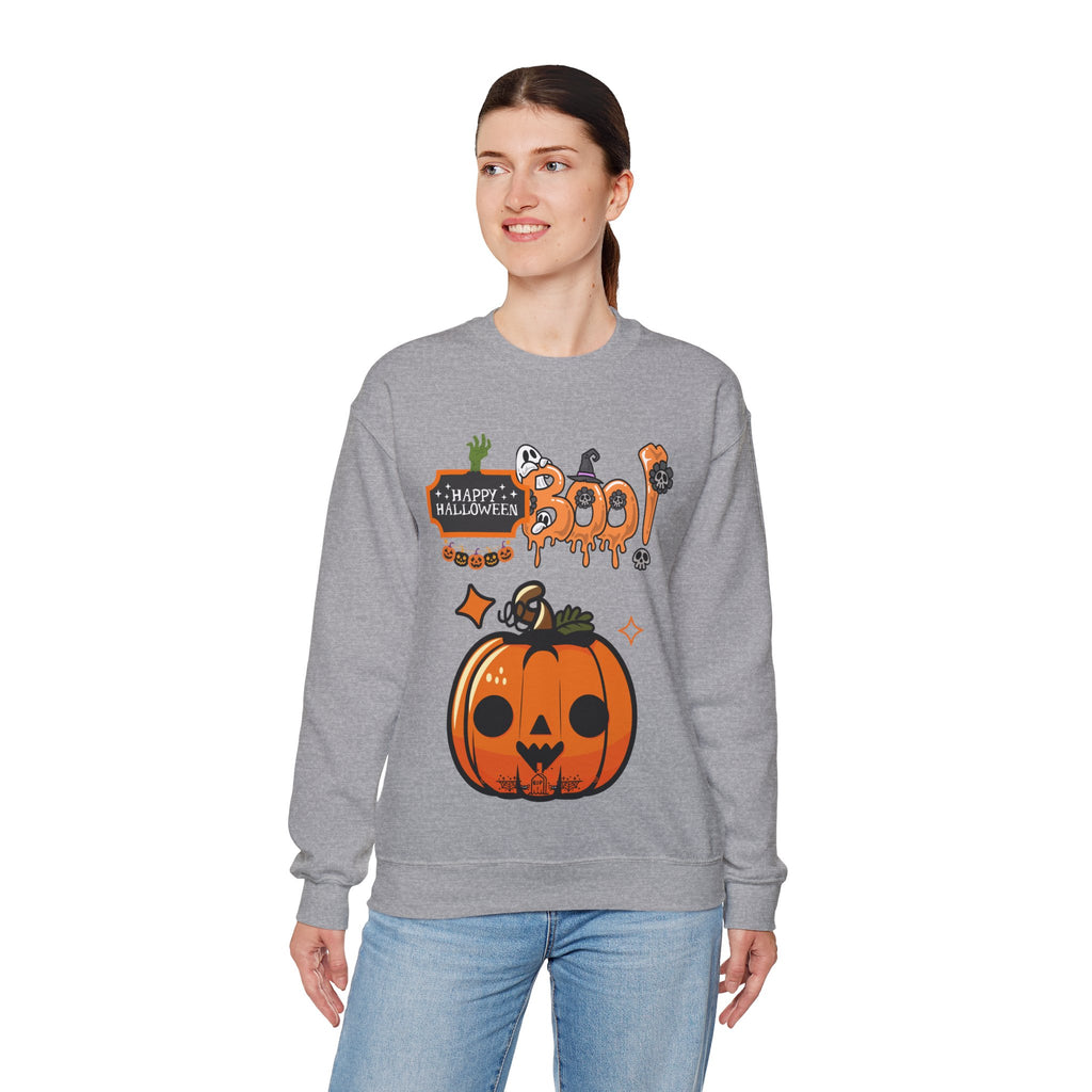 Unisex Halloween Sweatshirt – Boo! Pumpkin Graphic