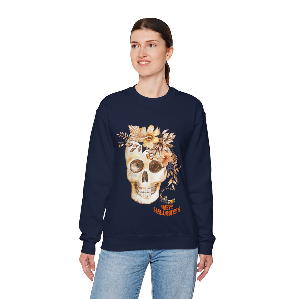 Halloween Floral Skull Sweatshirt