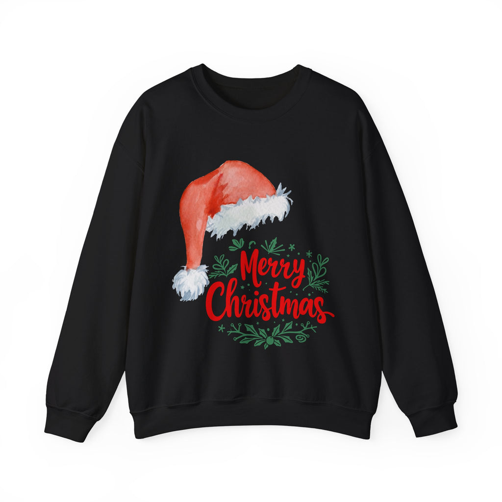 “Merry Christmas” Sweatshirt with Santa Hat – Cozy Festive Style for Christmas 2025