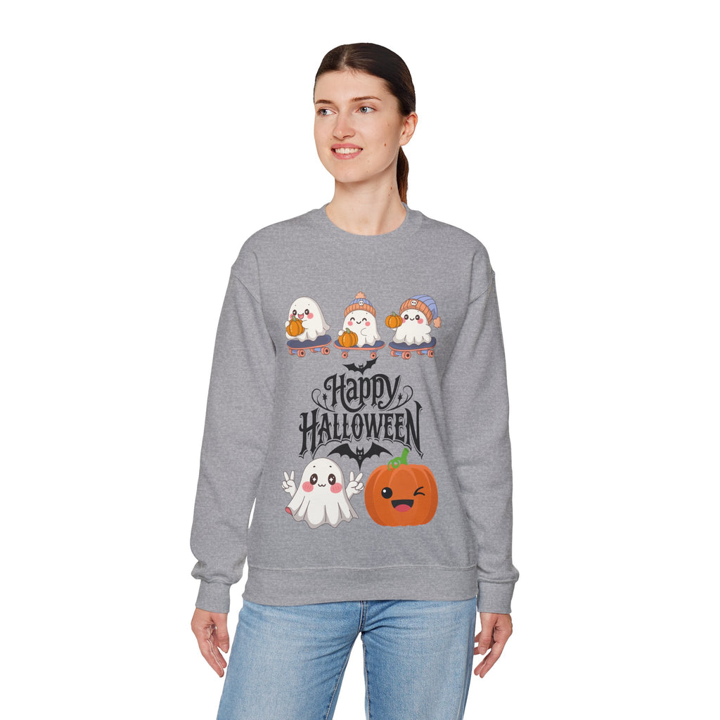 Cute Ghost & Pumpkin Halloween Sweatshirt