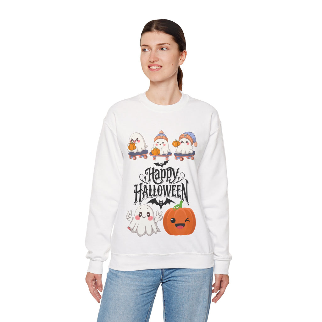 Cute Ghost & Pumpkin Halloween Sweatshirt