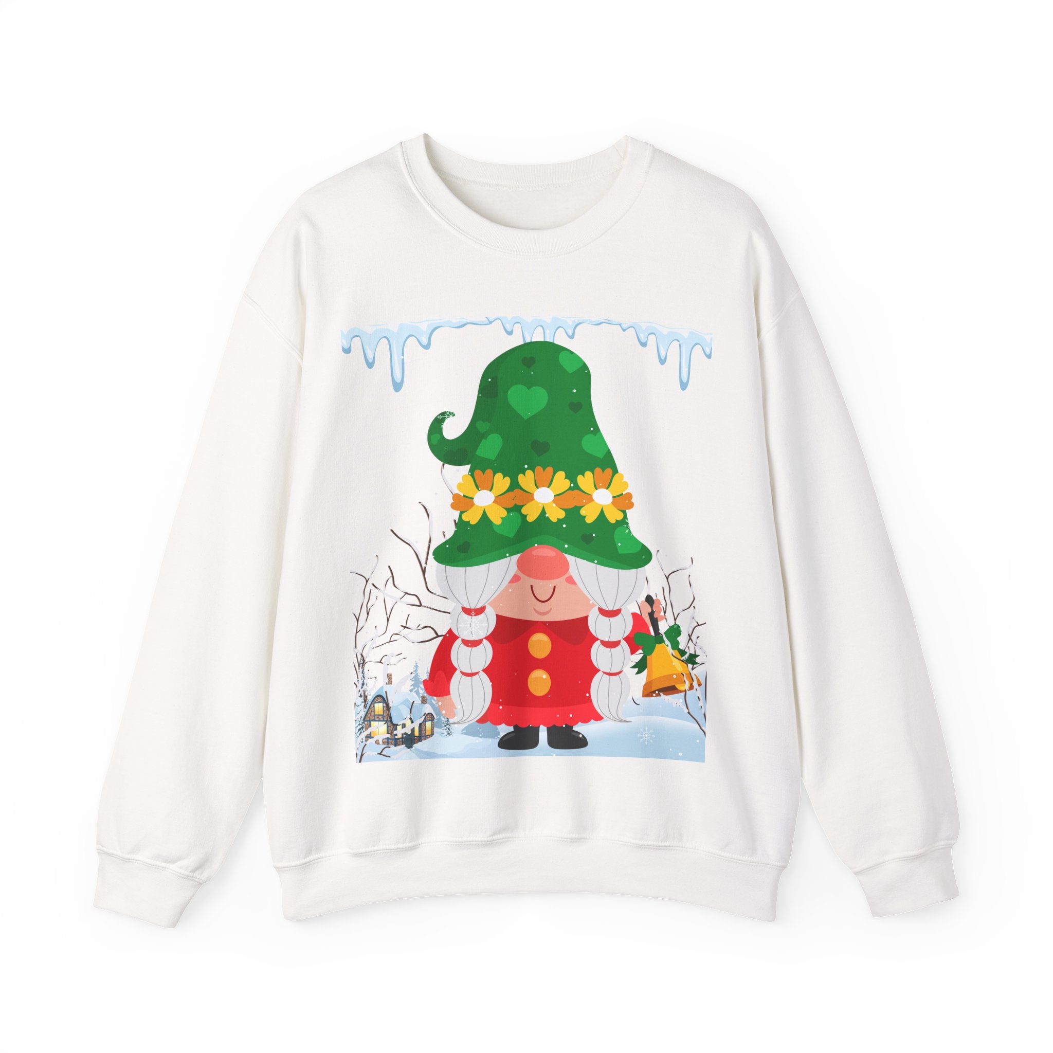 Christmas Girl Gnome Sweatshirt – Cute Green Hat Winter Holiday Pullover