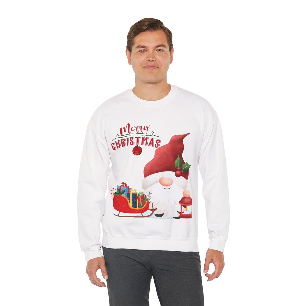 Christmas Gnome Sweatshirt – Cute Santa Gnome with Gift & Tree