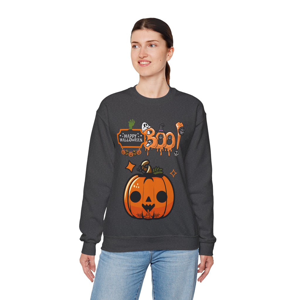 Unisex Halloween Sweatshirt – Boo! Pumpkin Graphic