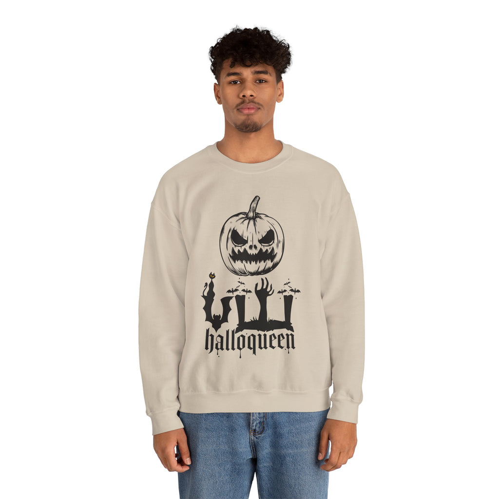Halloween Sweatshirt - pumpkin and zombie hands