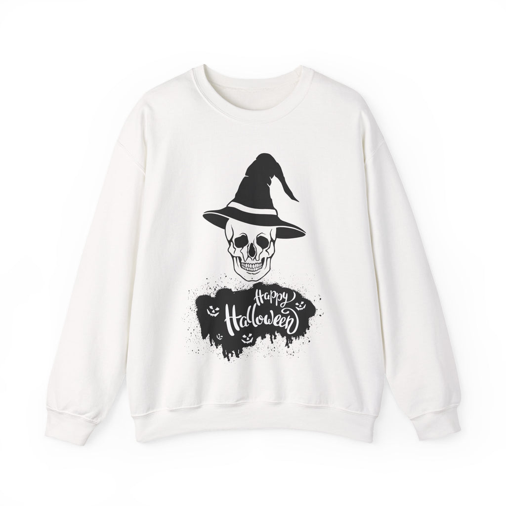 Skull Witch Hat Halloween Sweatshirt