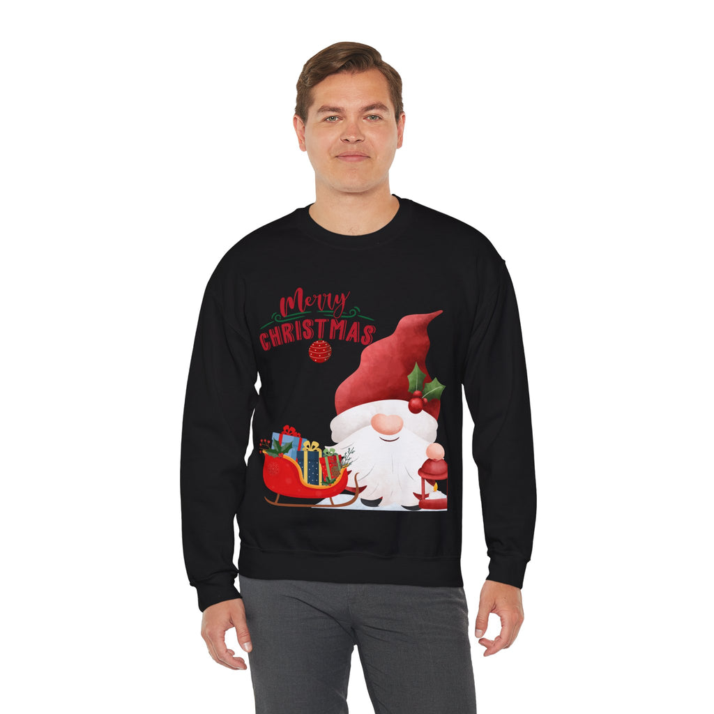 Christmas Gnome Sweatshirt – Cute Santa Gnome with Gift & Tree